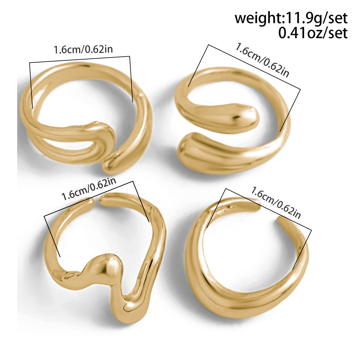 Irregular Smooth Opening Jewelry Ring