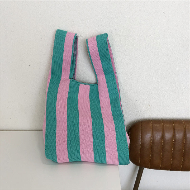 Wool Knit Woven One-shoulder Bag