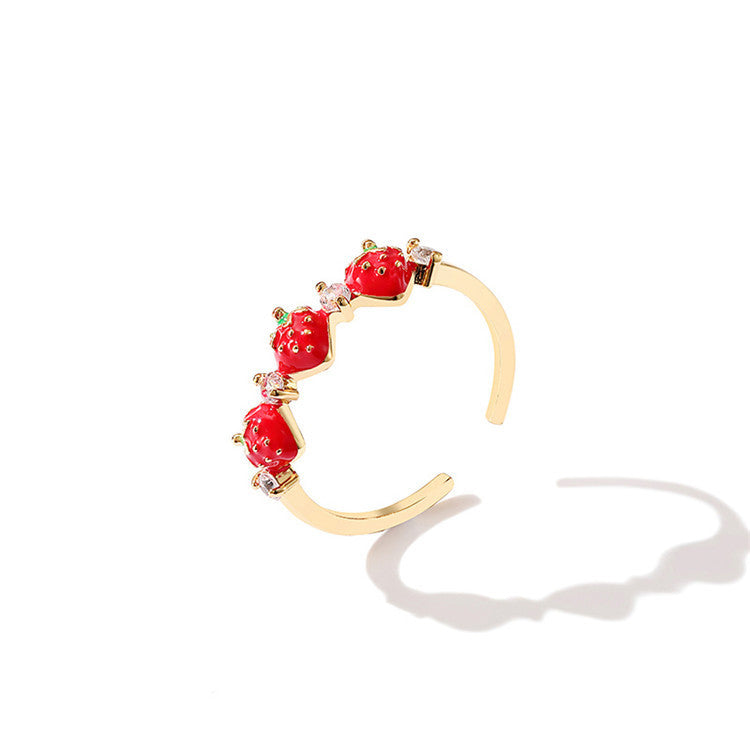 Small strawberry forefinger ring