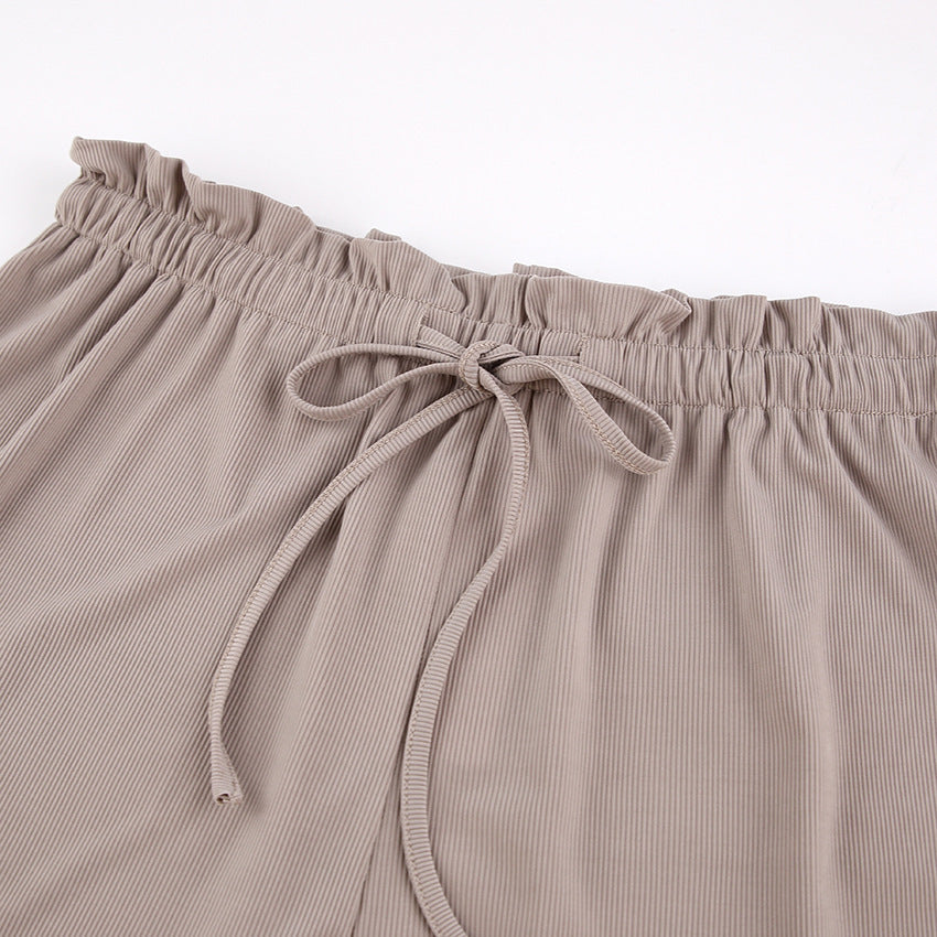 French Ice Silk Rib Wrap Underwear Comfortable  Pjamas