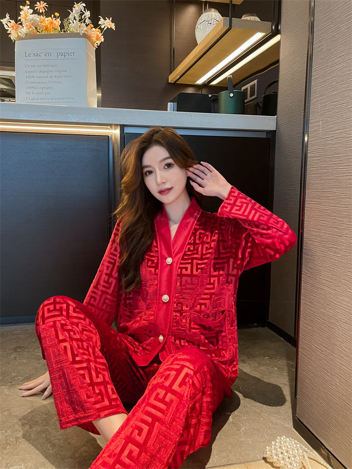 Velvet Pajamas Women's Suit