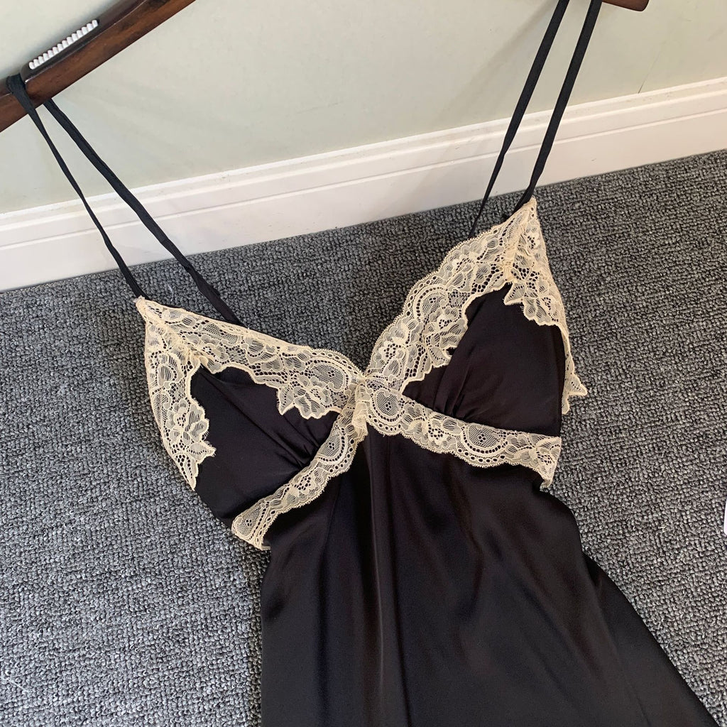 Ice Silk Nightdress with Chest Pad Girly