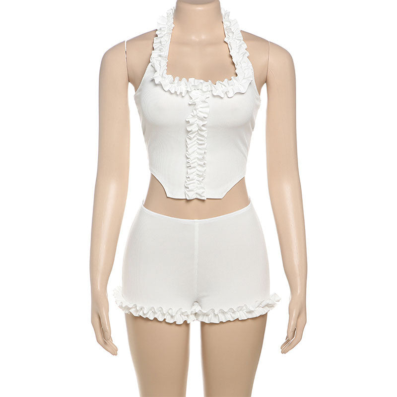 Crop-top Shorts Suit