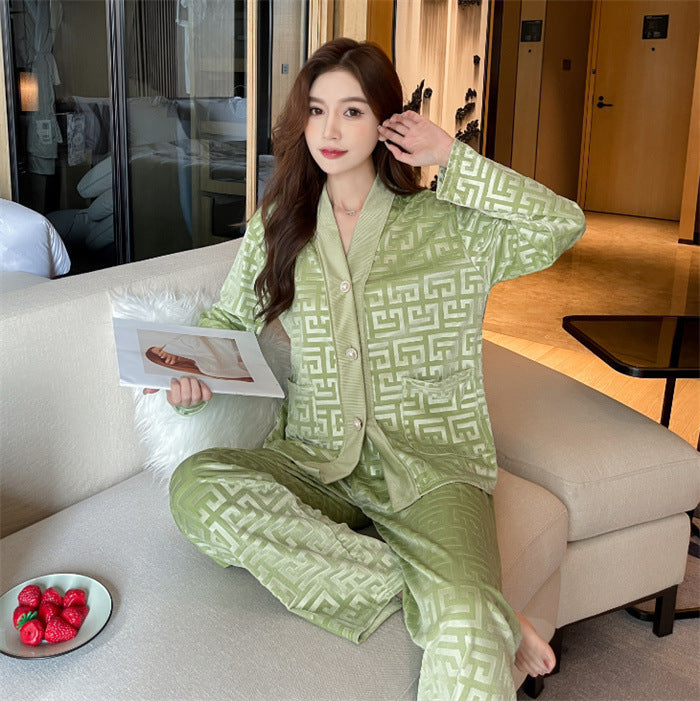 Velvet Pajamas Women's Suit