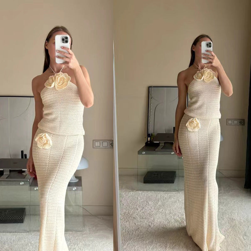 Knitted Crocheted Beach Sun-proof Set