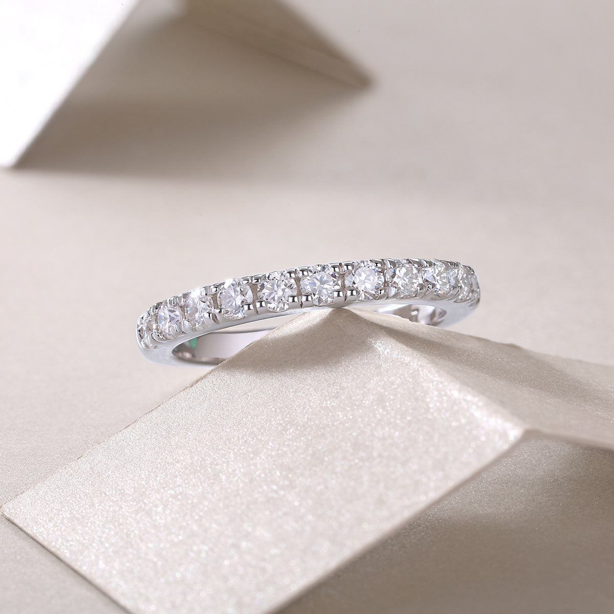 Parallel World Diamond  Moissanite Silver Ring