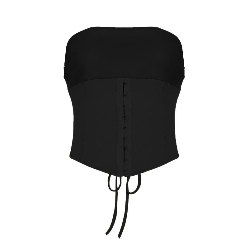 Leather Hollow Out Wrist Hanging Package Hip Skirt Suit