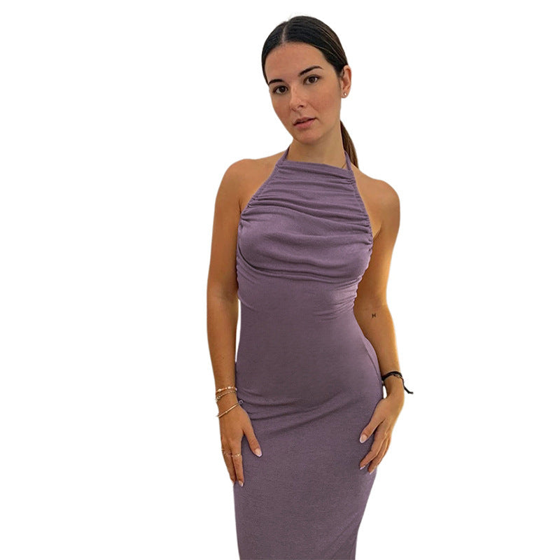 Backless Lace Up Slim Fit Dress