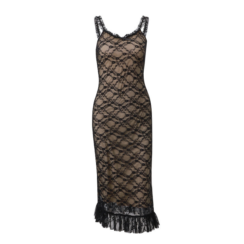 French Style Dress Low-cut Slimming