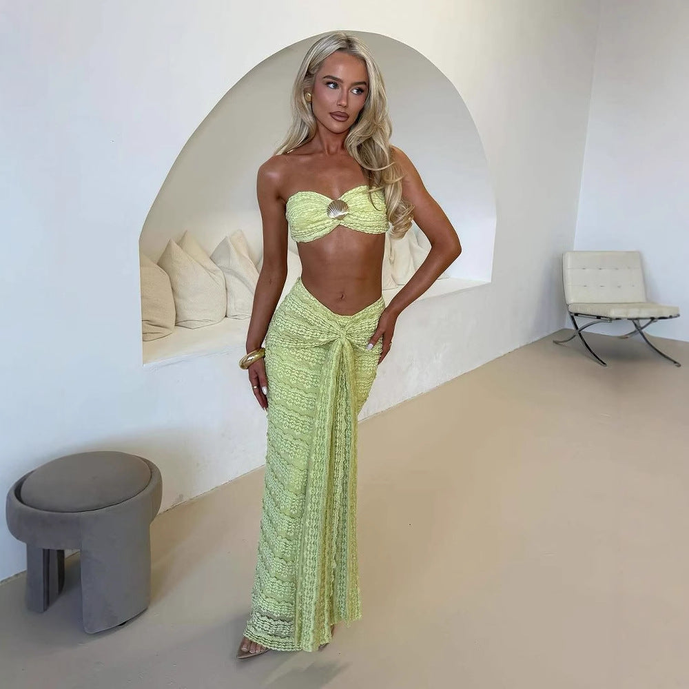 Lace Jacquard Vacation Seaside Swimsuit Two-piece