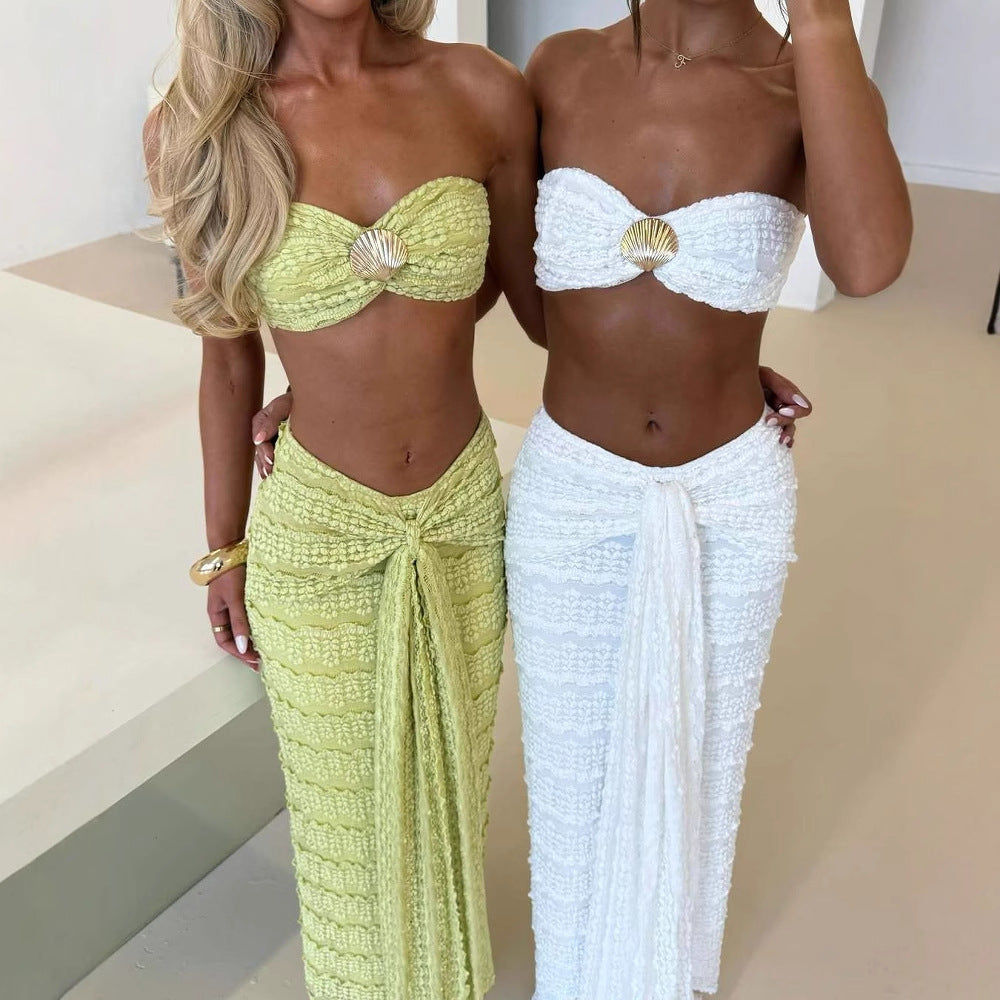 Lace Jacquard Vacation Seaside Swimsuit Two-piece