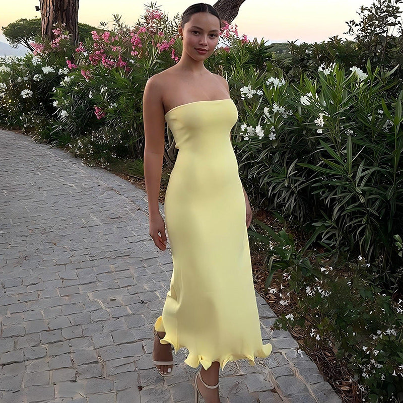 Tube Top Big Wave Dress Women