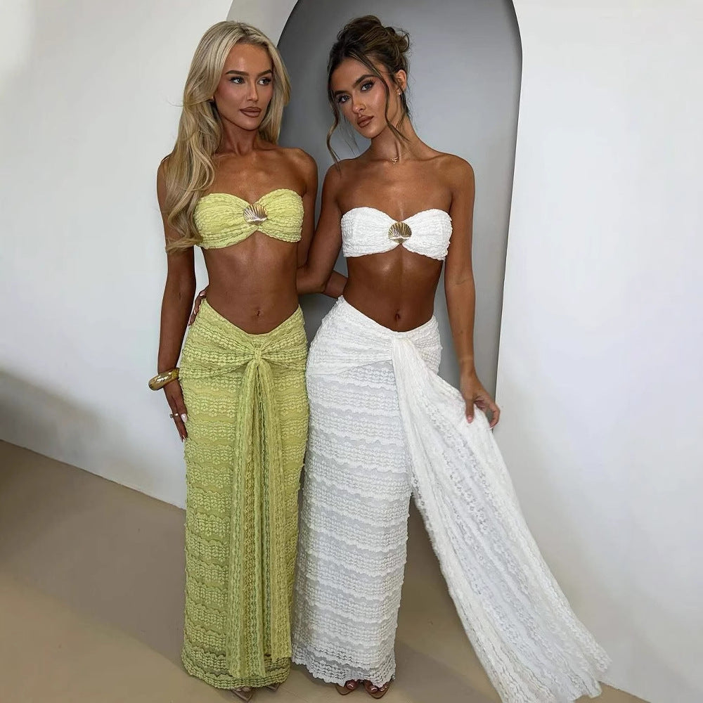 Lace Jacquard Vacation Seaside Swimsuit Two-piece