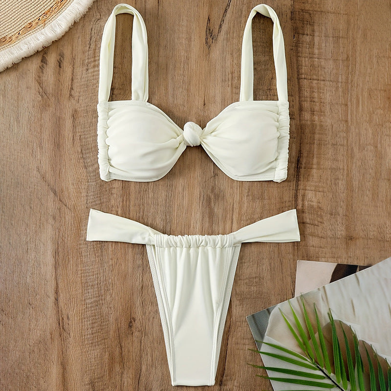 Lacing Sling Split Swimsuit