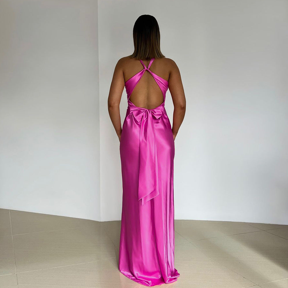 Slim Fit Satin Dress Women