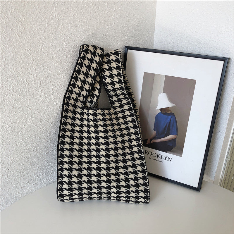 Wool Knit Woven One-shoulder Bag