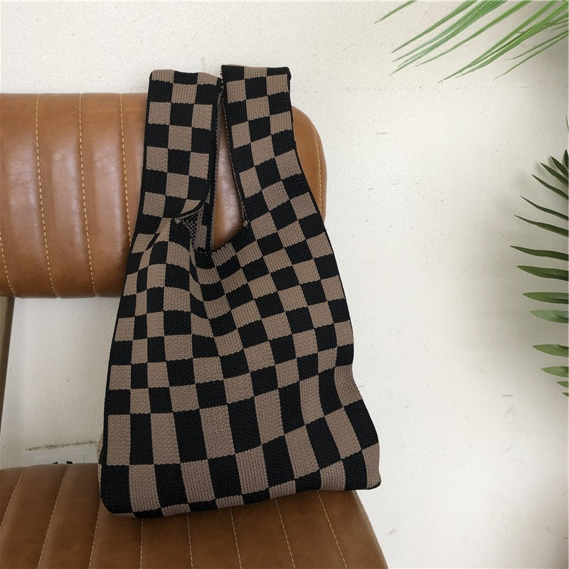 Wool Knit Woven One-shoulder Bag
