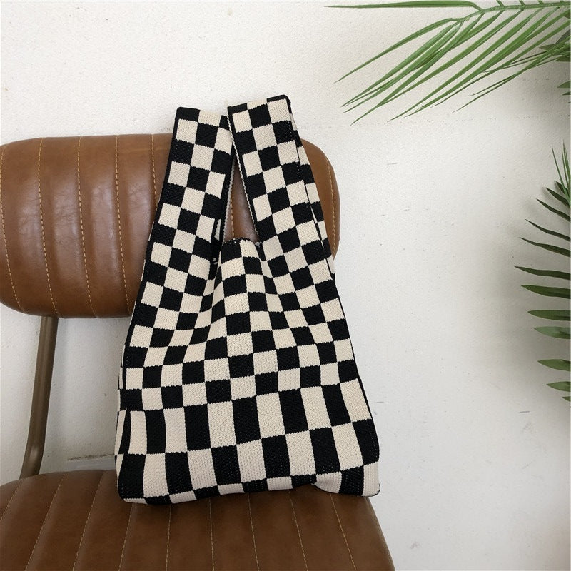 Wool Knit Woven One-shoulder Bag