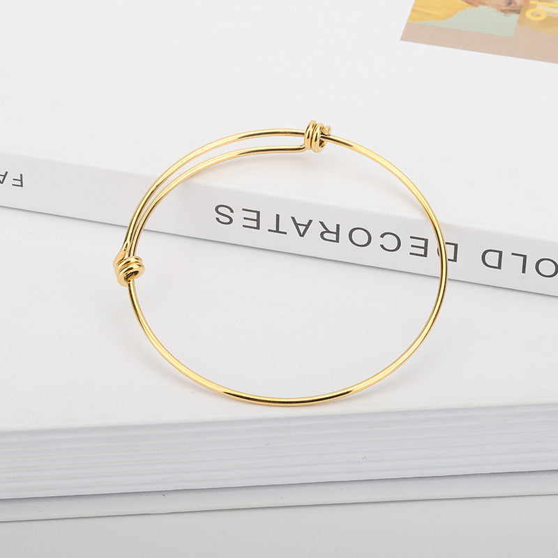 Stainless Steel Push-Pull Coil Bracelet