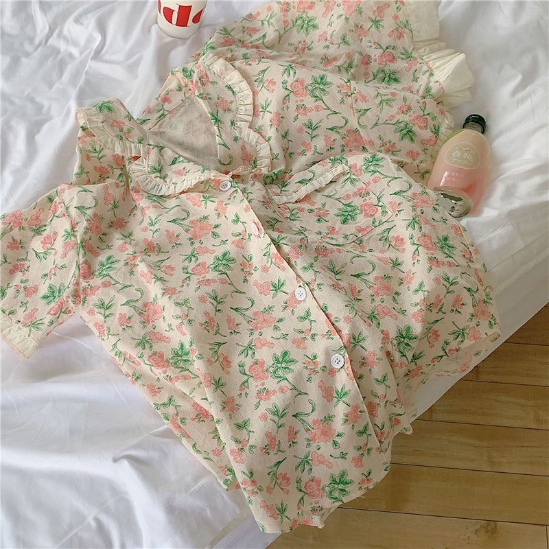 Floral Pajamas Suit Sweet